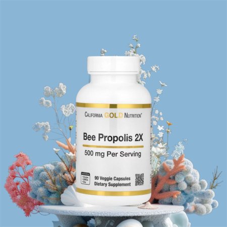 عكبر النحل 2X، مستخلص مركز، 500 ملجم، 90 كبسولة نباتية، Bee Propolis 2X