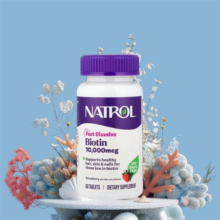 بيوتين سريع الذوبان، فراولة 10000 ملجم، 60 قرصا، Biotin