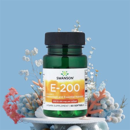 فيتامين هـ، 90 ملجم، 200 وحدة دولية، 60 كبسولة هلامية، Vitamin E 200 iu