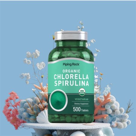 Chlorella Spirulina (Organic), 500 Tablets، سبيرولينا 500 قرصً، كلوريلا