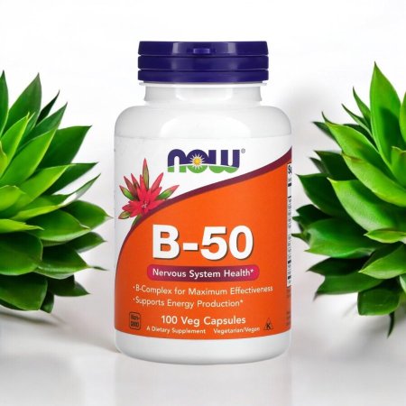 فيتامين ب-50، 100 كبسولة نباتية، B-50، B Complex، Now Foods