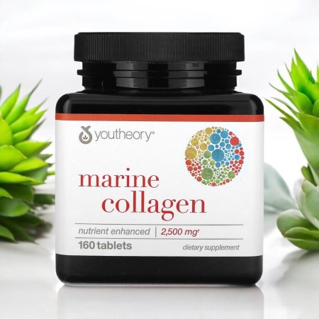 كولاجين بحري حبوب، 160 قرصا، بشرة شبابية، Marine Collagen