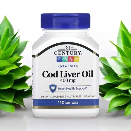 زيت كبد السمك النرويجي، 400 ملجم،110 كبسولة هلامية، Cod Liver Oil 400 mg