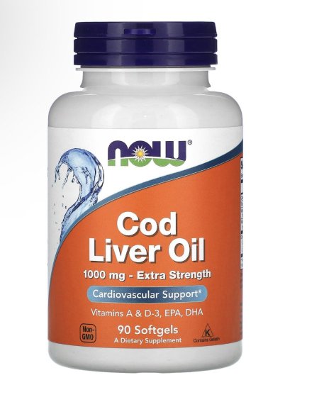 زيت كبد القد لصحة القلب، قوة اضافية، 1000 ملجم، 90 كبسولة نباتية، Cod Liver Oil 1000 mg