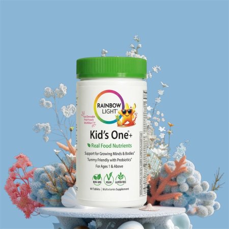 مغذيات من أطعمة حقيقية ومغنيسيوم للأطفال، 90 قرصاً ، Rainbow Light, Kid's One+, Real Food Nutrients & Magnesium, 90 Tablets