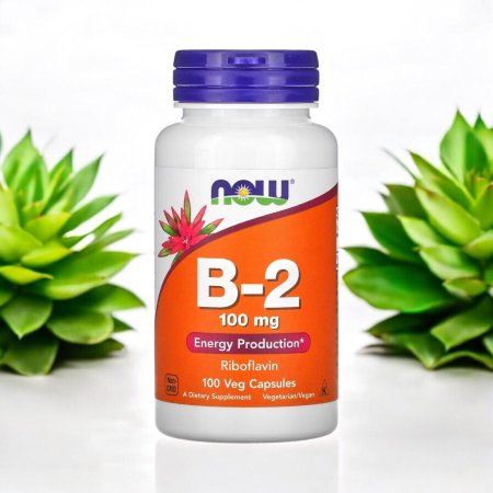 فيتامين ب 2، 100 كبسولة نباتية ، B 2 100 mg Now foods