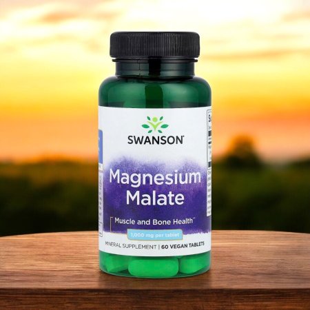 مالات المغنيسيوم، 1000 ملجم، 60 قرصا نباتيا صرف، Magnesium Malate 1000 mg ، مكملات سوانسون Swanson في فلسطين
