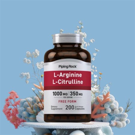 ل-ارجنين ل-سيترولين، صيغة حرة، 1000 ملغ / 350 ملغ، 200 كبسولة سريعة المفعول، L-Arginine L-Citrulline, Free Form, 1000 mg 350 mg, Release Capsules