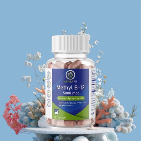 هيربافيت، ميثيل ب-12، 5000 ميكروغرام، 60 كبسولة (Herbafit, Methyl B-12, 5000 mcg, 60 Veggie Capsules
