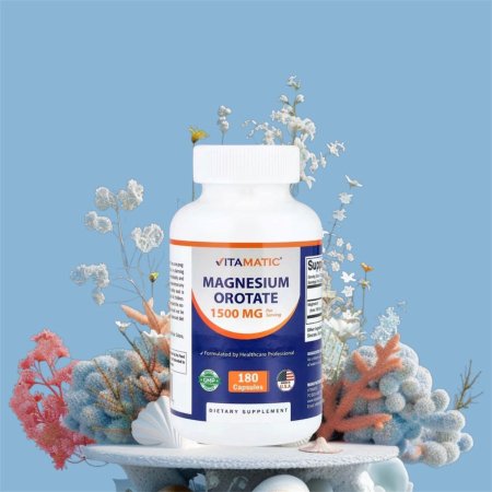 اوروتات المغنيسيوم، 180 كبسولة 500 ملجم لكل كبسولة، Magnesium Orotate 1500 mg