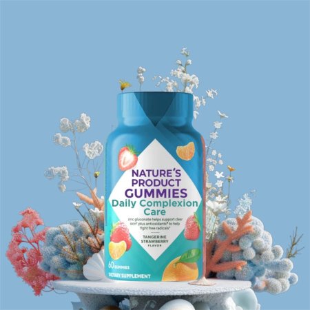 فيتافيوجن جوميز، العناية اليومية بالبشرة، بنكهة اليوسفي والفراولة، 60 قطعة هلامية (Gummies, Daily Complexion Care, Tangerine Strawberry Flavor, 60 Gummies