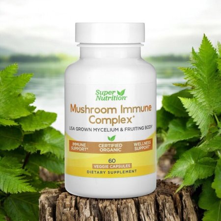 مركب الفطر المناعي، 60 كبسولة نباتية، Mushroom immune complex
