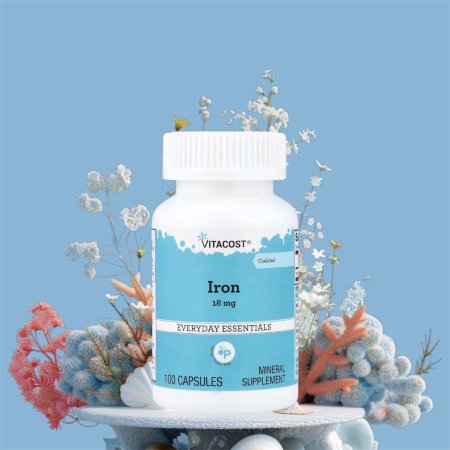 فايتاكوست، حديد مخلب، 18 ملجم، 100 كبسولة (Vitacost, Chelated Iron, 18 mg, 100 Capsules