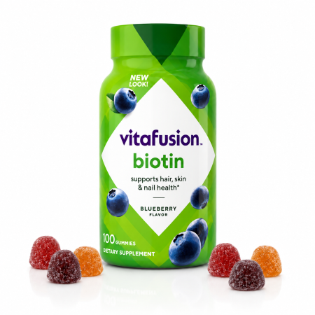 Biotin Gummies, Blueberry Flavor, 100 Gummies، فيتافيوجن، بيوتين جيلي، نكهة التوت الأزرق الطبيعية، 100 قطعة جيلي