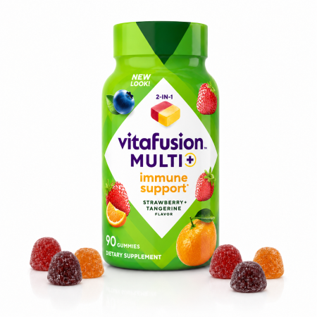 فيتافيوجن، مالتي للنساء الجاميز، نكهات التوت والبرتقال الطبيعية، 90 علكة (Vitafusion, Women's Multi+, Daily Multivitamin Gummy, Berry, Peach & Orange, 90 Gummies