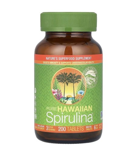 500 ملجم، 200 قرص،سبيرولينا، Pure Hawaiian Spirulina