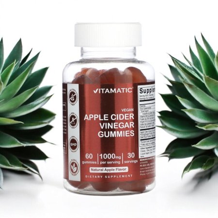 علكة خل التفاح، 60 علكة، Apple Cider Vinegar 60 Gummies