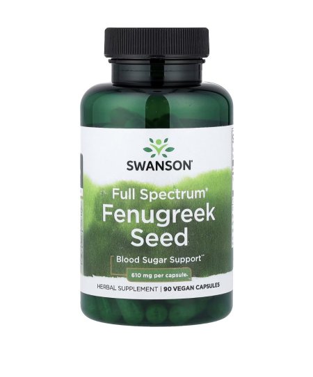 سوانسون، بذور الحلبة، طيف كامل، 610 ملجم، 90 كبسولة نباتية، Swanson, Full Spectrum Fenugreek Seed, 610 mg, 90 Vegan Capsules