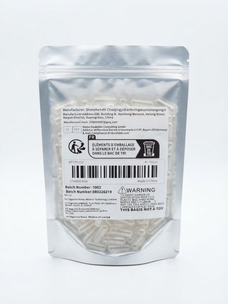 كبسولات جيلاتينية فارغة، شفافة، مقاس 2، 1000 قطعة (Empty Gelatin Capsules, Clear, Size 2, 1,000 Count)