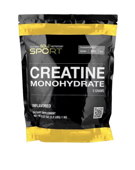 California Gold Nutrition, Sport, الكرياتين مونوهيدرات (Creatine Monohydrate)، بدون نكهة، 1 كجم (2.2 رطل) 