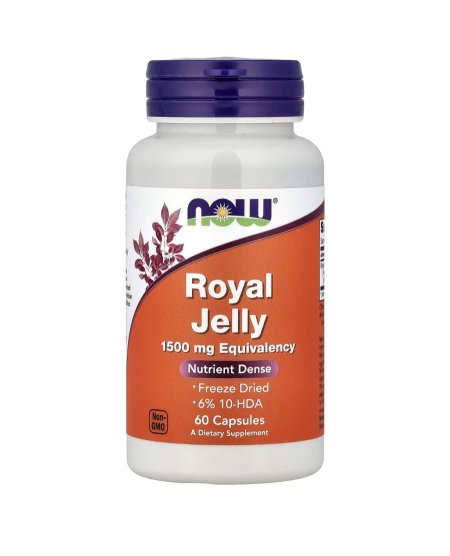 NOW Foods, غذاء ملكات النحل (Royal Jelly)، ما يعادل 1,500 ملجم، 60 كبسولة 
