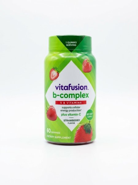 Vitafusion, فيتامين ب المركب (B-Complex)، بنكهة الفراولة الطبيعية، 60 قطعة حلوى هلامية (Gummies)  