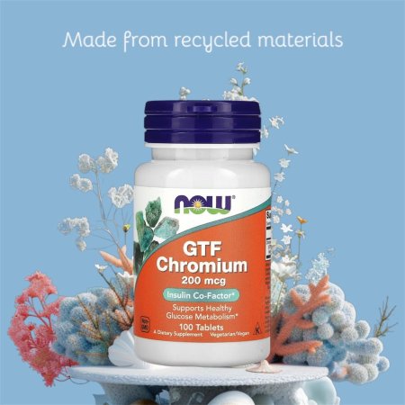 كروم، كروميوم 200 مكجم، 100 قرص ، Gft Chromium 200mcg، مكملات ناو فودز في فلسطين