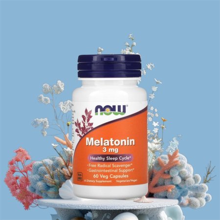ميلاتونين، 3 ملجم، 60 كبسولة نباتية، Melatonin 3 mg Now Foods